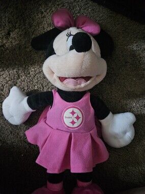Minnie Mouse Plush in Pink Steelers Dress